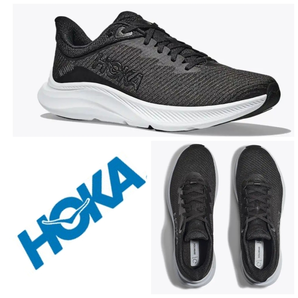 Hoka Men's Black and White Athletic Shoes